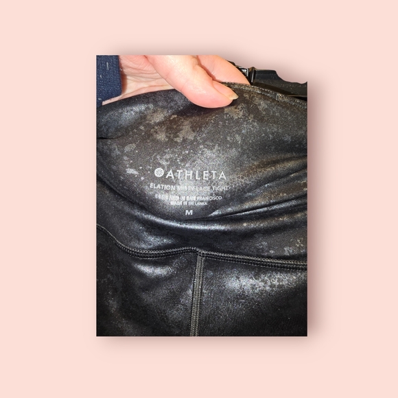 Athleta Elation Ultra-High Rise Misty Lace Tight in Powervita Leggings Workout M - Picture 3 of 3